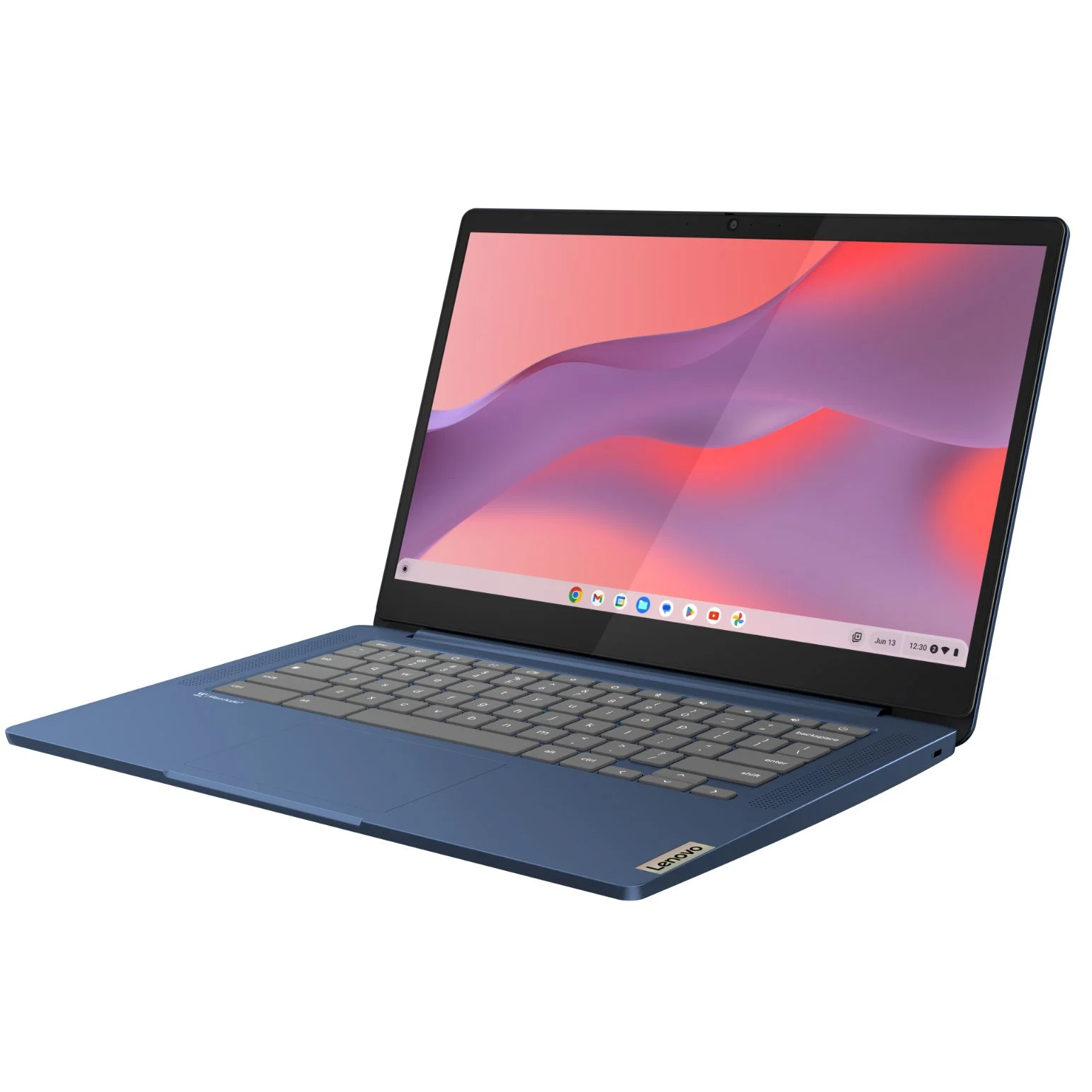 Lenovo IdeaPad Slim 3 Chromebook Abyss Blue facing left square render